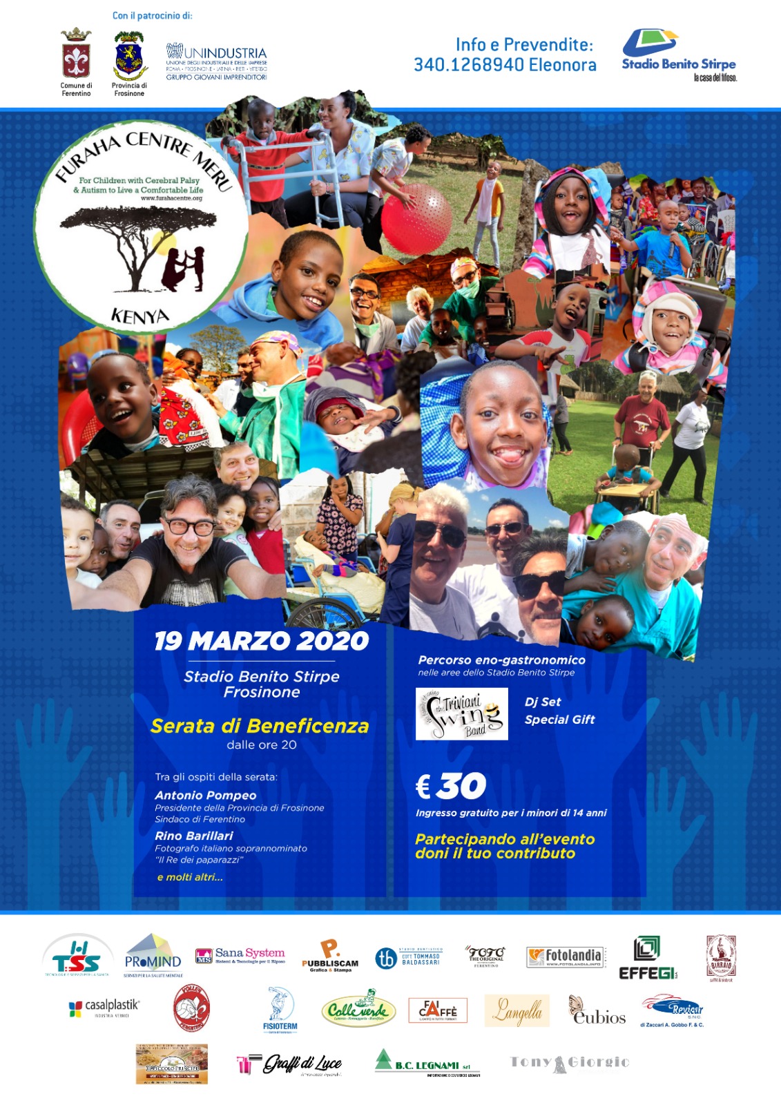 Locandina Serata Benefica Frosinone 19 marzo 2020